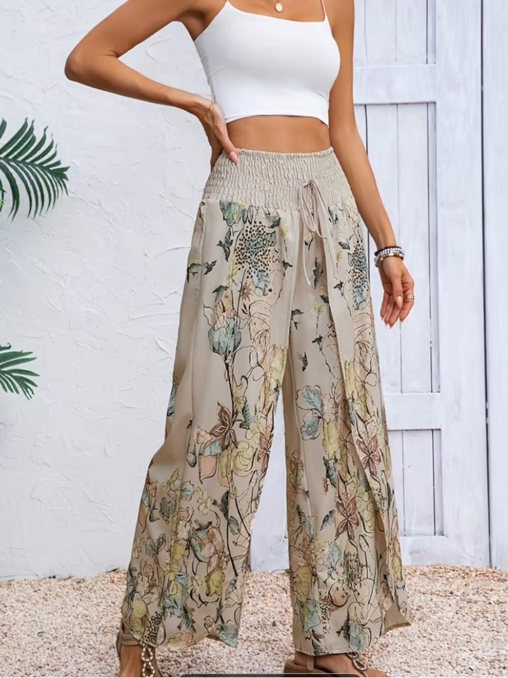 Wide Leg Flow Floral Pants